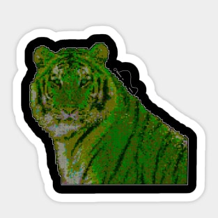 Cross Stitch Tiger Sticker